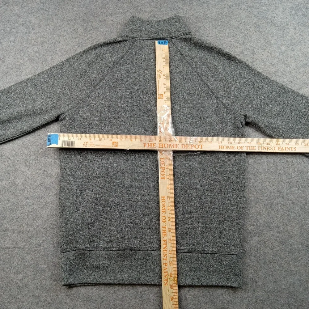 Banana Republic Sweatshirt Mens Small Gray Henley Mock Neck Knit Kangaroo Pocket